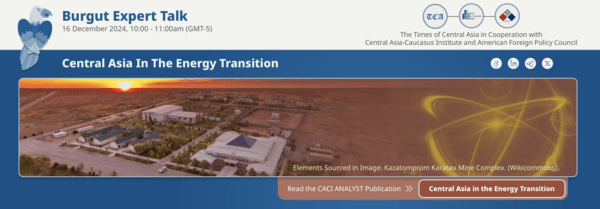 Register for our 16 December Webinar: Central Asia in the Energy Transition